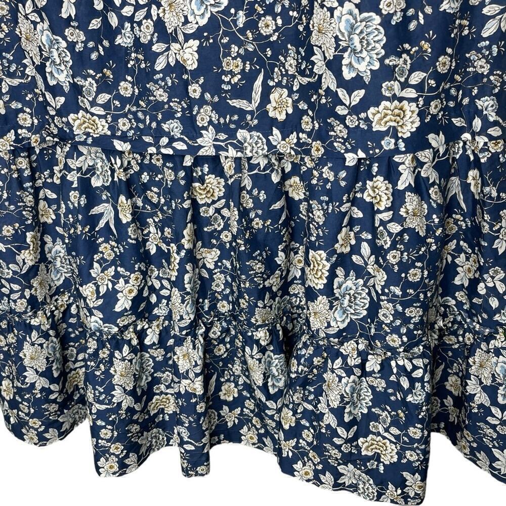 Antonio Melani Floral Cottage Core Midi Ruffle Tier Skirt Blue White size 12 - Picture 3 of 12